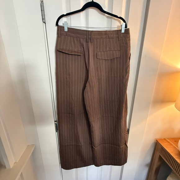 Zara Brown Pinstripe Women's Trousers - Picture 6 of 6